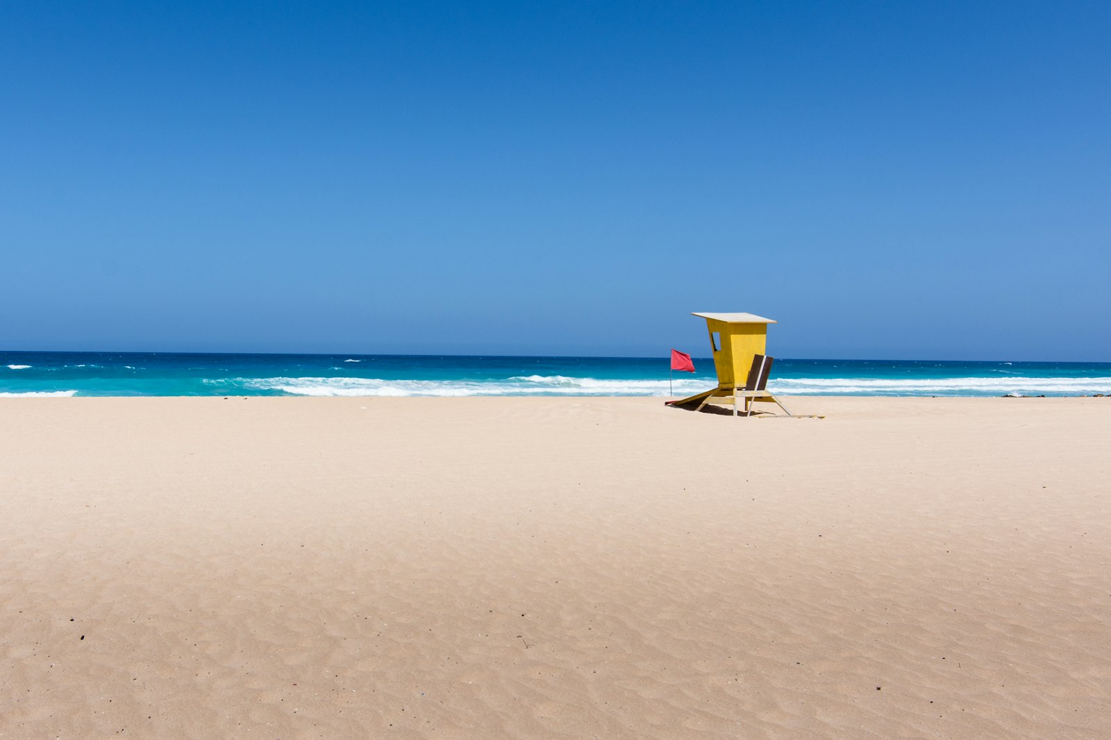 Lifeguard stand on a bright sunny beach